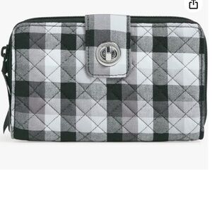 Vera Bradley RFID Turnlock Wallet in Cotton Kingbird Plaid
